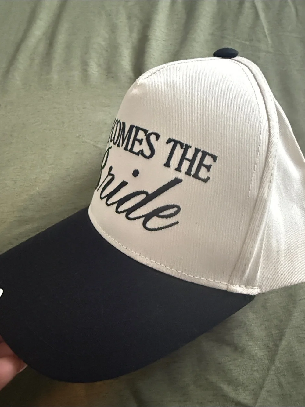 Here Comes The Bride Baseball Cap - White and Black - Unbranded